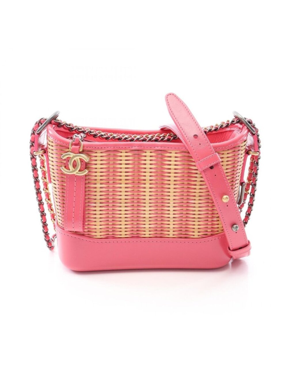 Chanel Shoulder Bag Gabrielle de Small Hobo Pink Natural Leather Chain